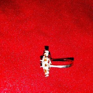 Woman's Smokey Quart's and White Topaz Ring